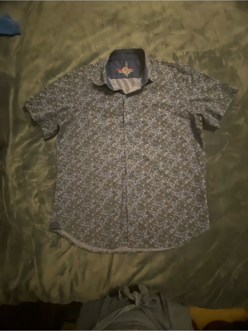 Robert Graham Short-Sleeve Floral Button-Down Shirt in Blue